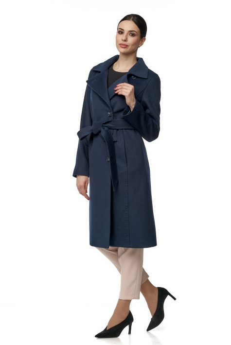 Женское пальто из текстиля с воротником 8016228