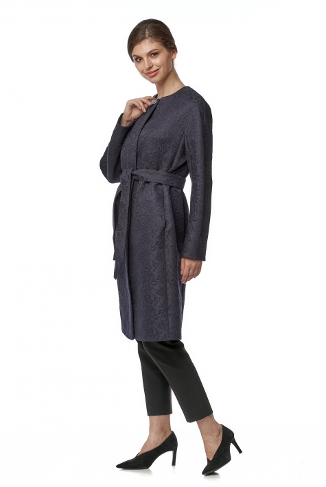 Женское пальто из текстиля без воротника 8017640