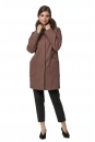 Женское пальто из текстиля с воротником, отделка песец 8017717-2