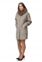 Женское пальто из текстиля с воротником, отделка песец 8019100-2