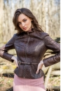 Женская кожаная куртка из натуральной кожи питона с воротником 8020517-2