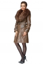 Женское пальто из текстиля с воротником, отделка енот 8020850-2