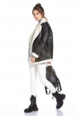 Женская кожаная куртка из эко-кожи с воротником, отделка искусственный мех 8022589-6