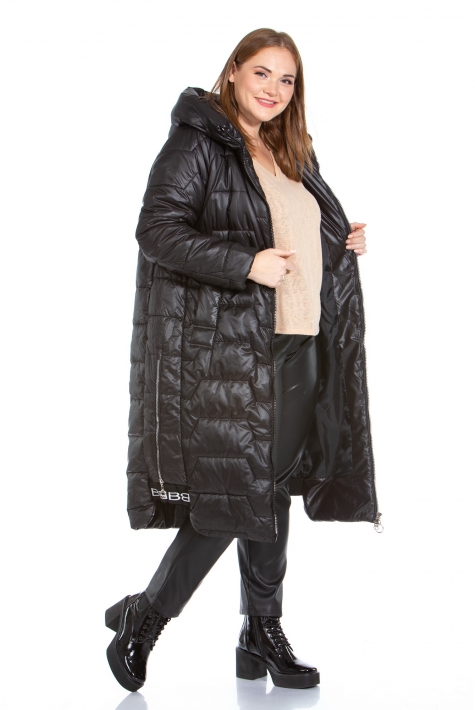Женское пальто из текстиля с капюшоном 8022595