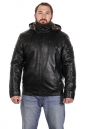 Мужская кожаная куртка из эко-кожи с капюшоном, отделка искусственный мех 8022702