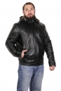 Мужская кожаная куртка из эко-кожи с капюшоном, отделка искусственный мех 8022702-2