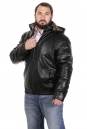 Мужская кожаная куртка из эко-кожи с капюшоном, отделка искусственный мех 8022702-3