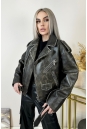 Женская кожаная куртка из натуральной кожи с воротником 8024134-3